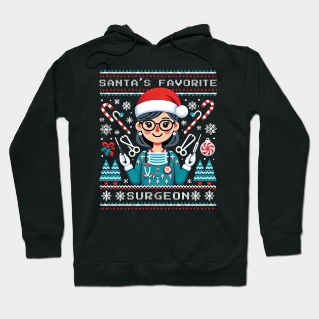 Santa's favorite surgeon - ugly sweater design Hoodie by Kicosh